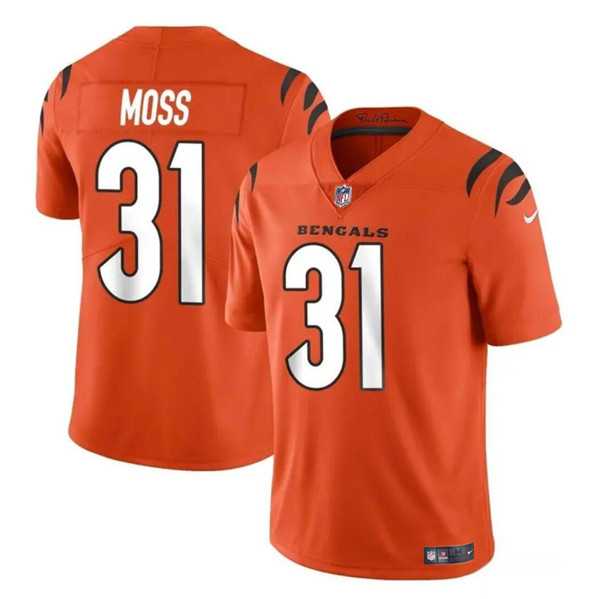 Youth Cincinnati Bengals #31 Zack Moss Orange Vapor Untouchable Limited Stitched Jersey Dzhi